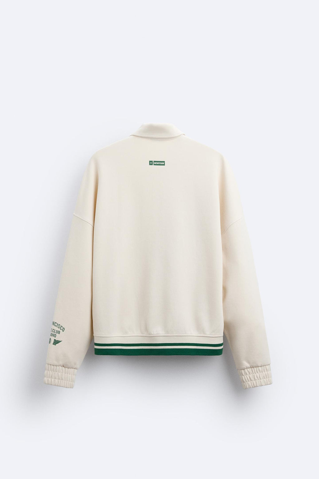 ZARA BOMBER JACKET WITH PATCHES IN BEIGE