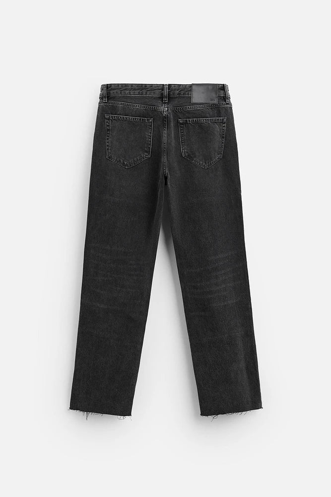 ZARA FLARE FIT PATCHED JEANS
