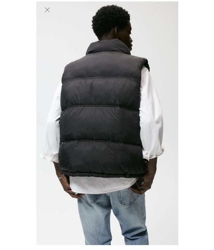 ZARA PADDED VEST IN BLACK