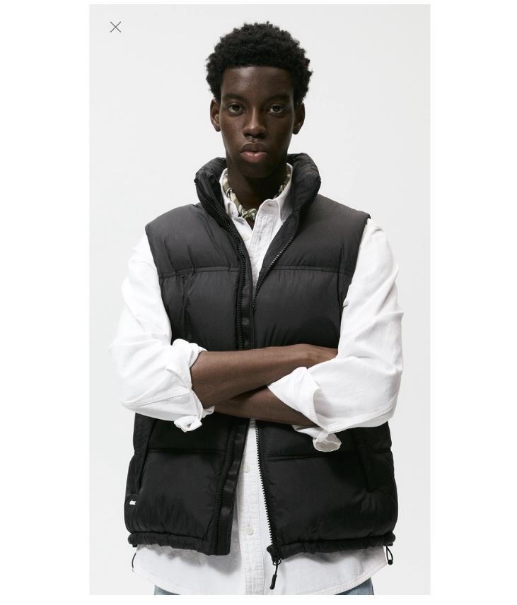 ZARA PADDED VEST IN BLACK