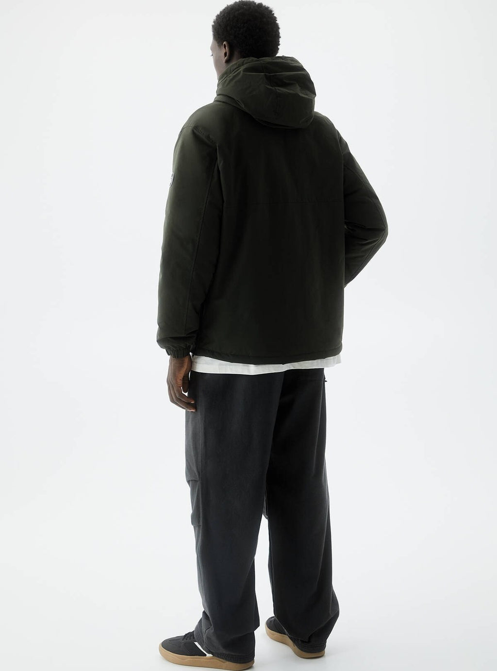 PULL & BEAR JACKET WITH POUCH POCKET IN OLIVE