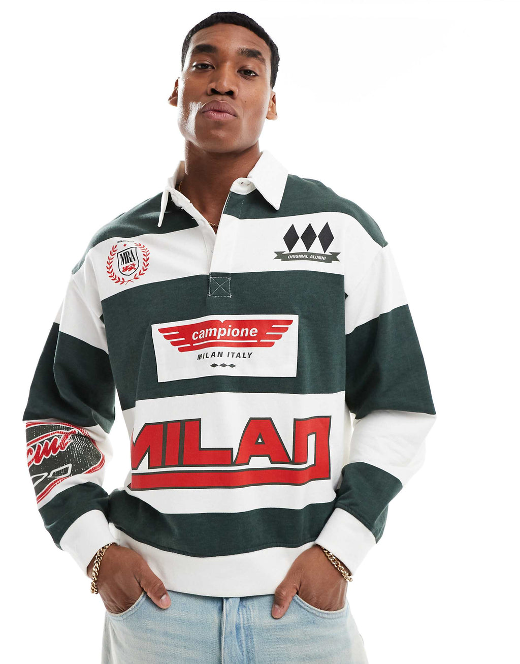 BERSHKA POLO IN GREEN