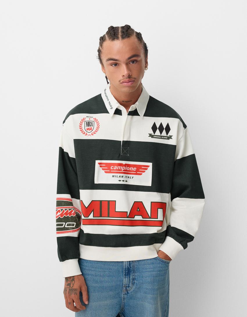 BERSHKA POLO IN GREEN