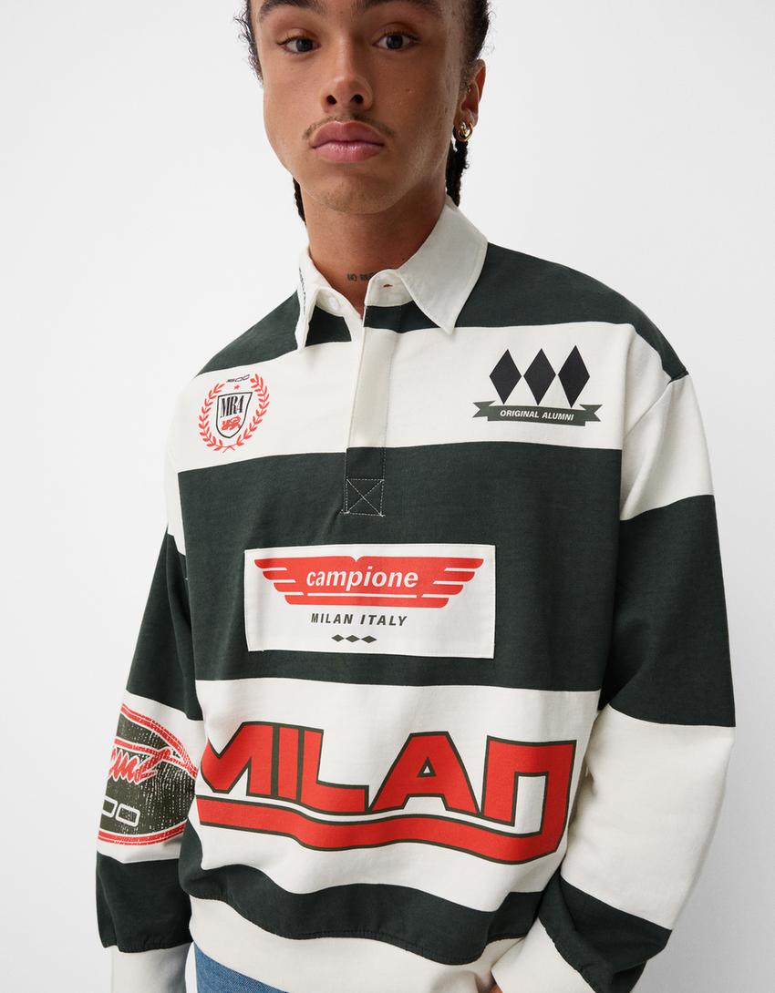 BERSHKA POLO IN GREEN