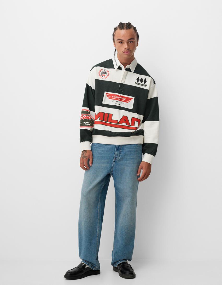 BERSHKA POLO IN GREEN