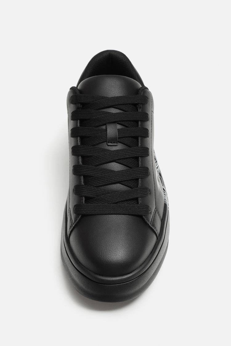 ZARA BLACK STATEMENT CHUNKY SNEAKERS IN BLACK