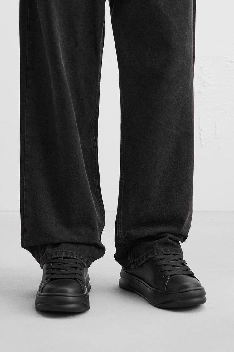 ZARA BLACK STATEMENT CHUNKY SNEAKERS IN BLACK