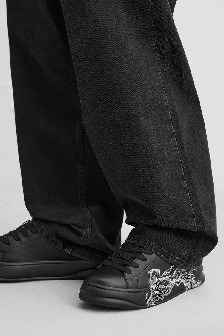 ZARA BLACK STATEMENT CHUNKY SNEAKERS IN BLACK