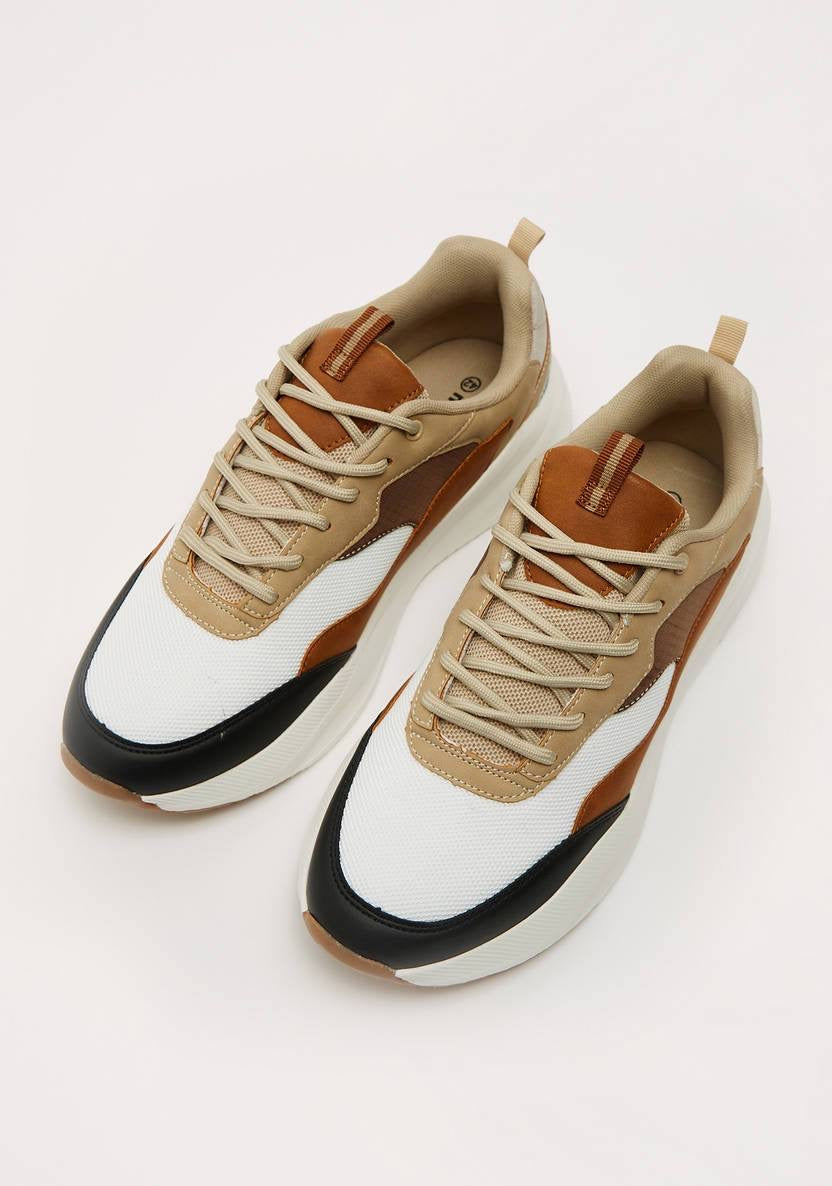 GSD MULTICOLORED TRAINERS IN BEIGE