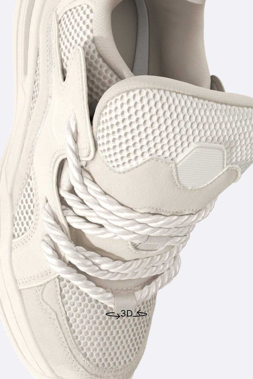 ZARA ROPE-LACE SKATE TRAINERS IN BEIGE