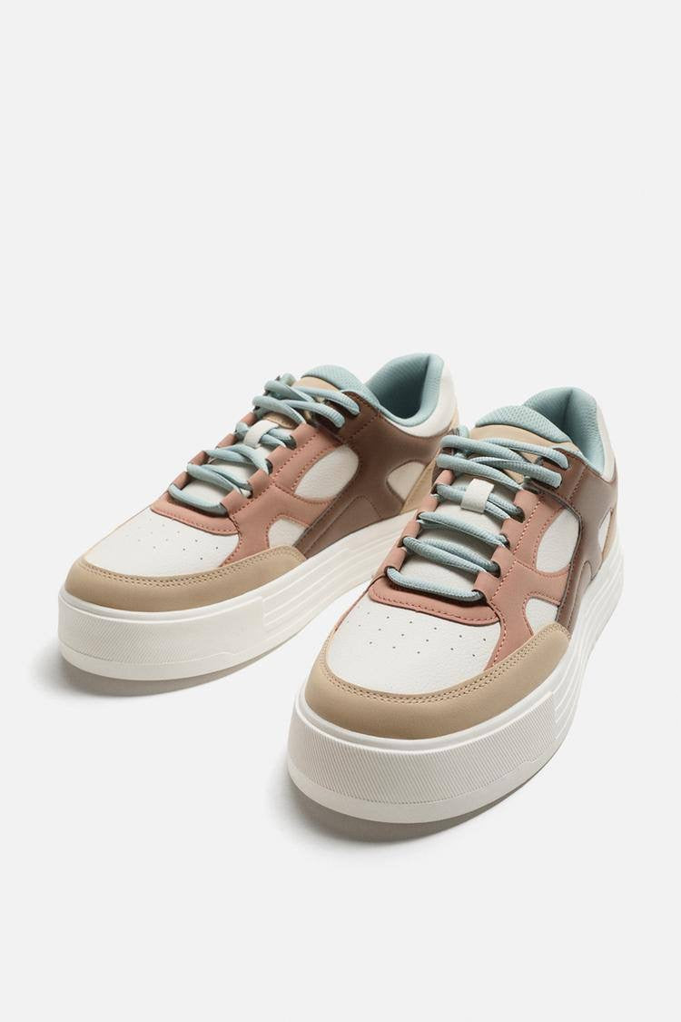 ZARA MULTICOLORED SNEAKER IN RED