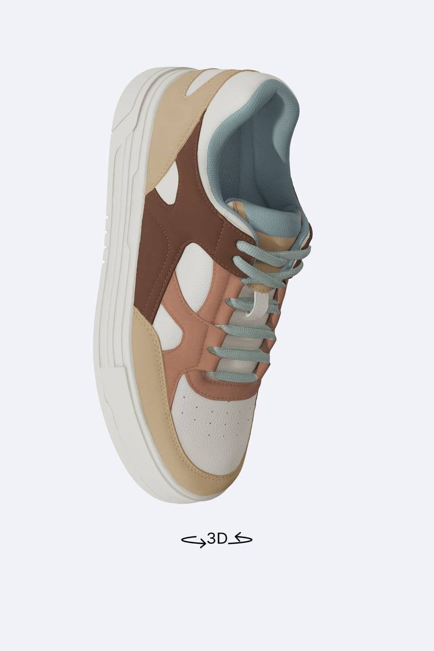 ZARA MULTICOLORED SNEAKER IN RED