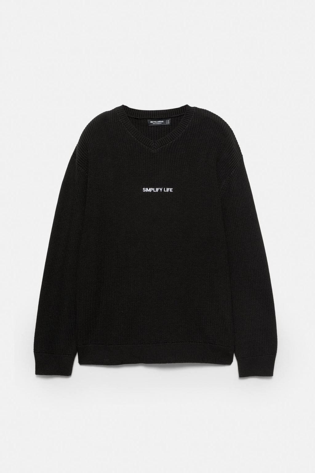 PULL&BEAR - EMBROIDERED TEXT SWEATER