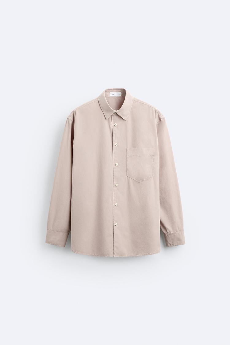 ZARA PINK POPPLIN SHIRT IN PINK