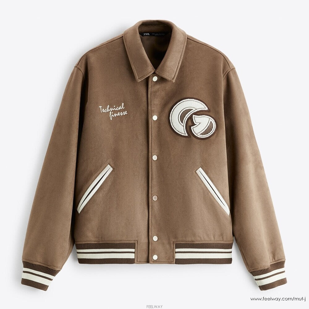 ZARA BASEBALL JACKET IN BEIGE