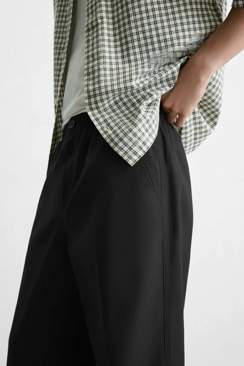 ZARA DISTRESSED CANVAS TROUSERS