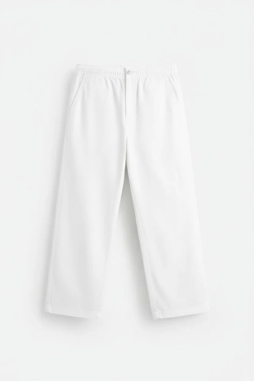 ZARA DISTRESSED CANVAS TROUSERS